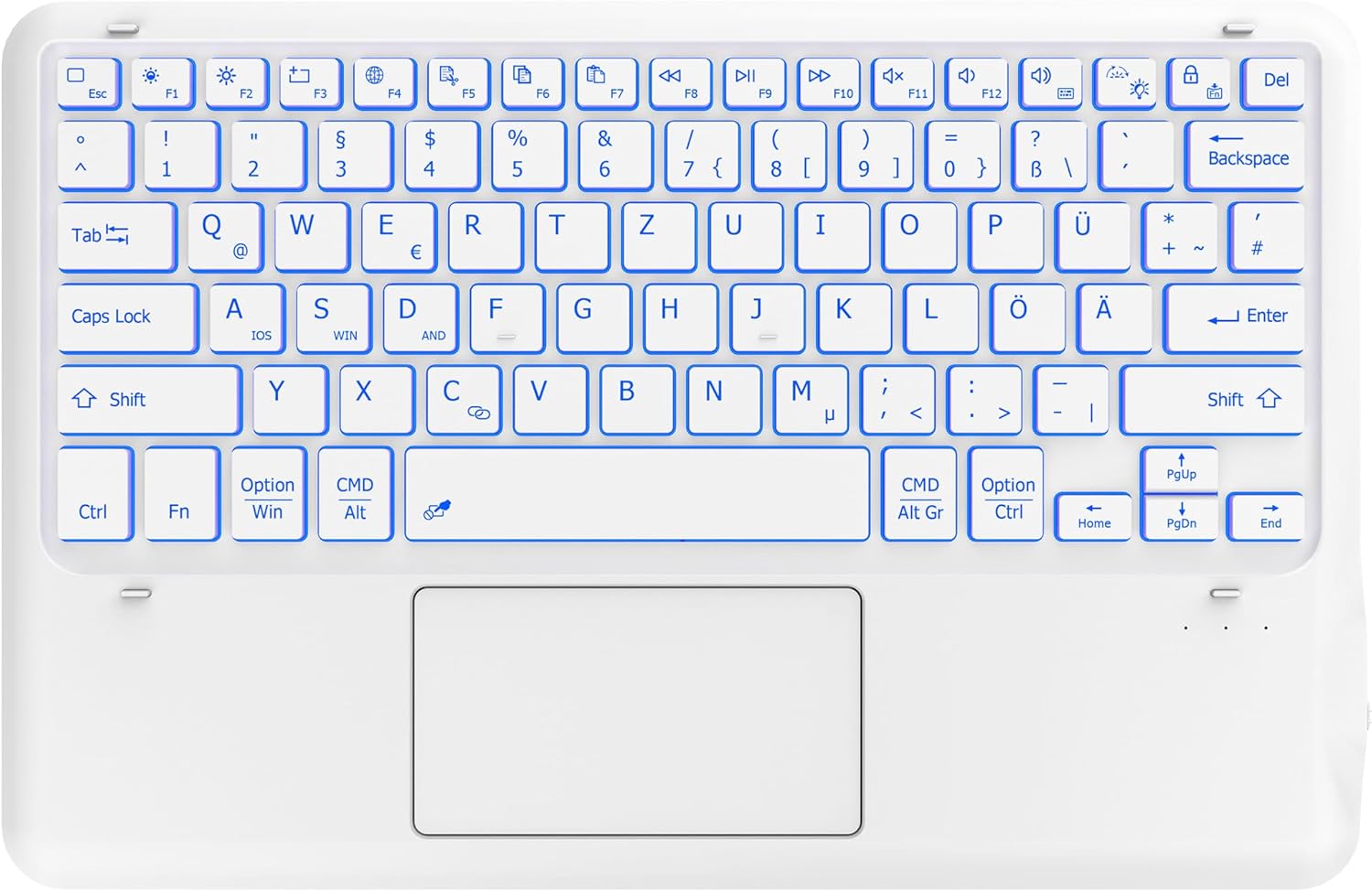 Hintergrundbeleuchtung des Tastaturgehäuses