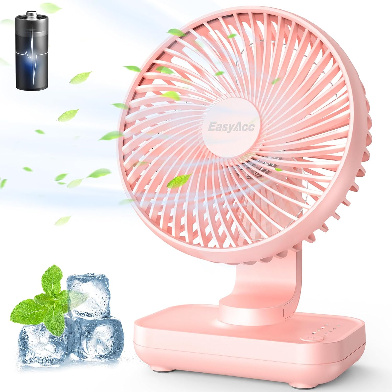 EasyAcc Akku-Ventilator, wiederaufladbarer USB-Tischventilator