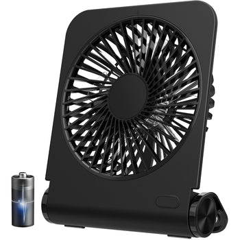 EasyAcc Small Powerful Desk Fan, 2000 Rechargeable Battery Powered Fan - Fully Foldable, Strong Wind, 4 Speeds - USB C Fan for Home, Travel, Cruise, Sporting Events, Hot Flashes - Gifts for Men Women