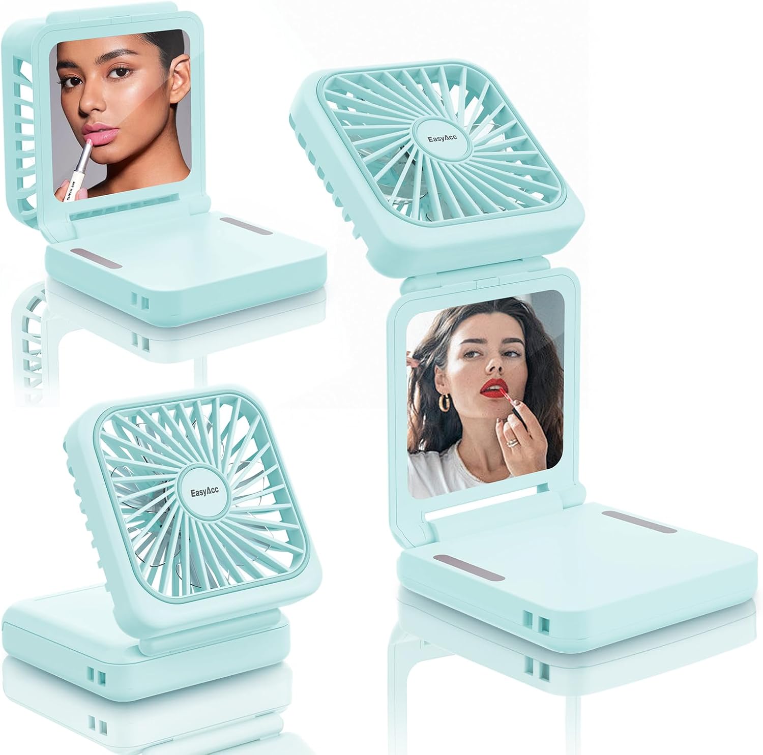 EasyAcc Rechargeable Portable Hands Free Fan, Mini Makeup Fan