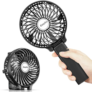 EasyAcc Mini Handheld Fan, Portable Fan Small USB Desk Fan Personal Hand Fan 3 Speed 10H Working Hours Rechargeable Battery Cooling Folding Fan for Travel Outdoor Office Household