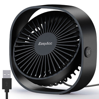 USB Desk Fan, EasyAcc 3 Speeds Small Silent Powerful Desk Fan