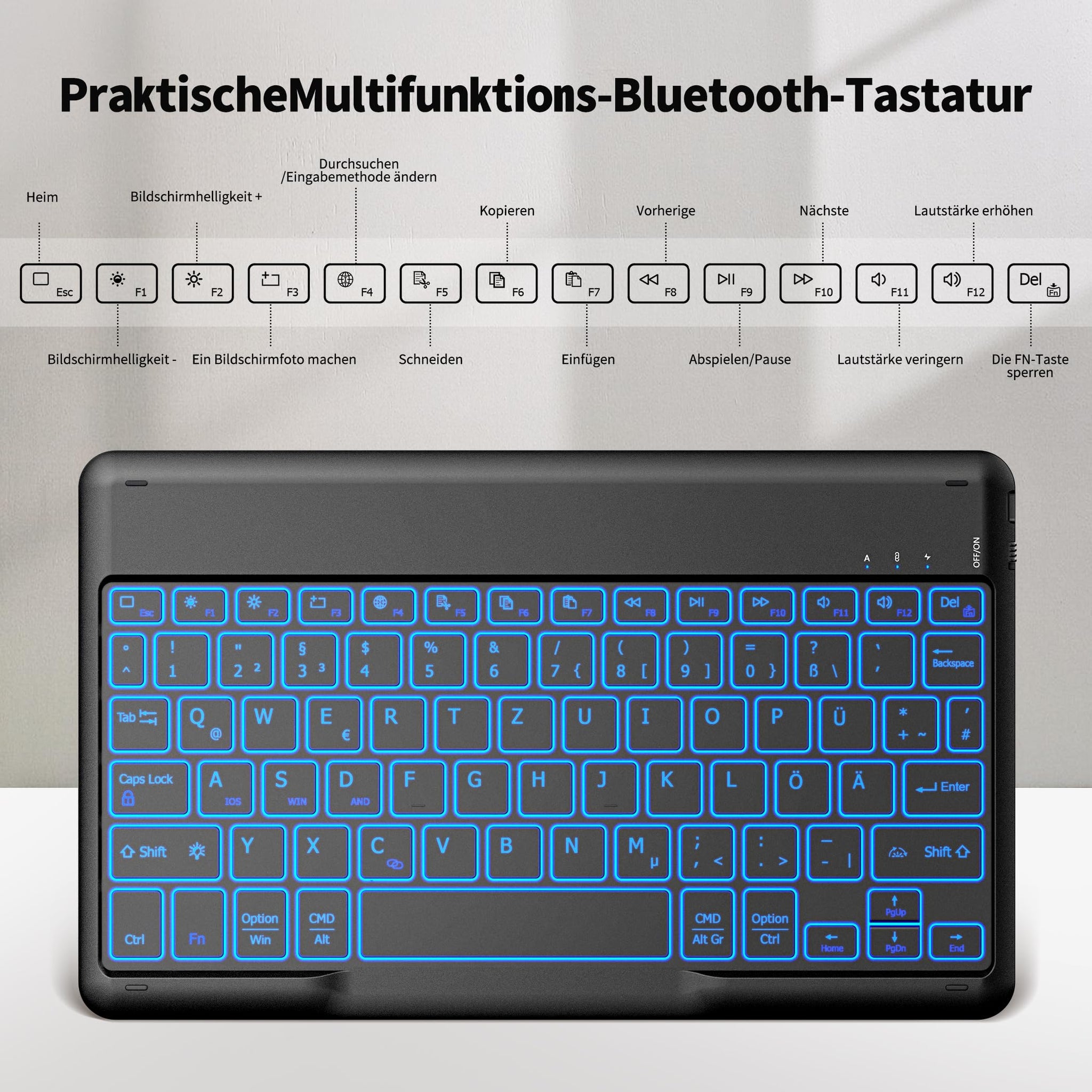 Hintergrundbeleuchtung des Tastaturgehäuses