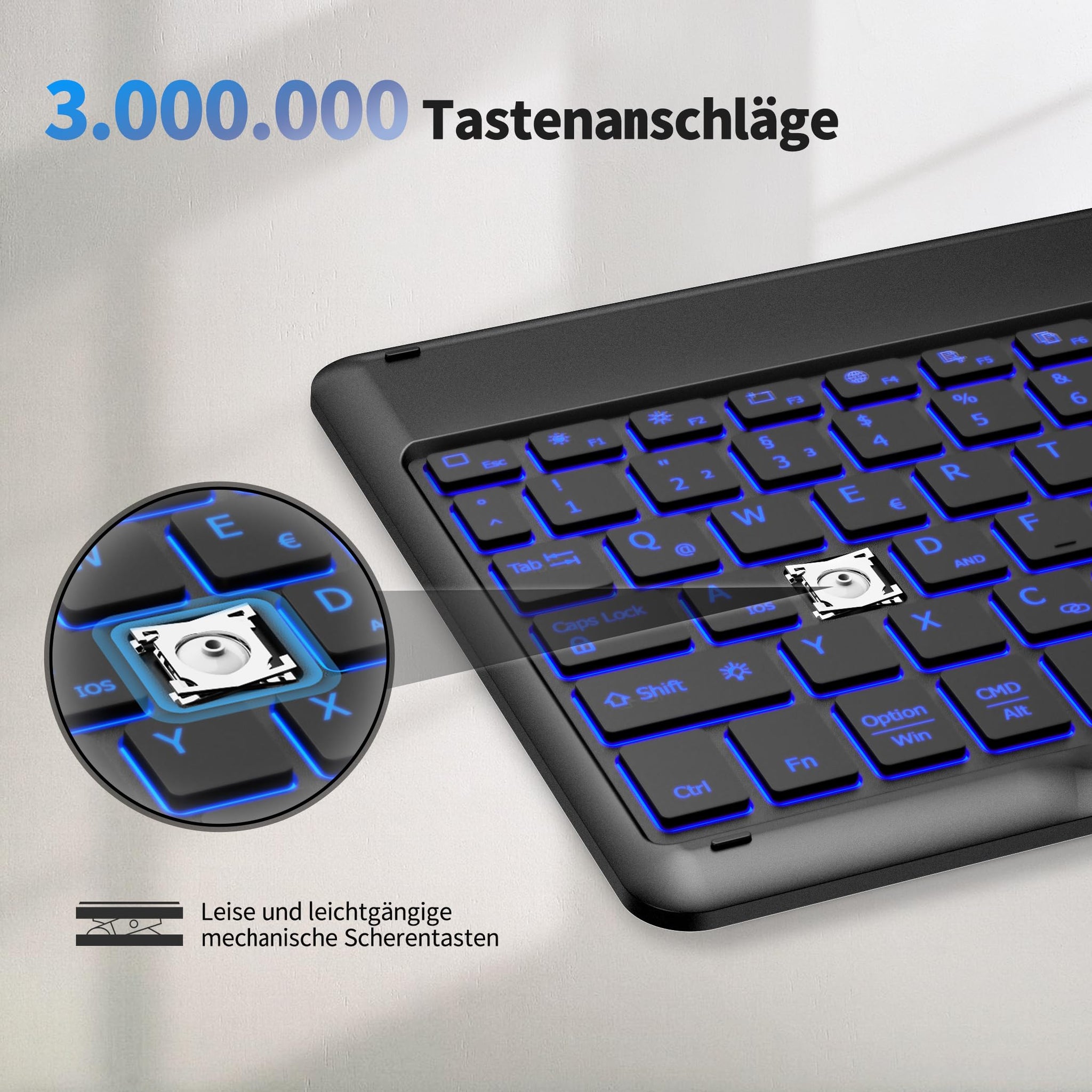 Hintergrundbeleuchtung des Tastaturgehäuses