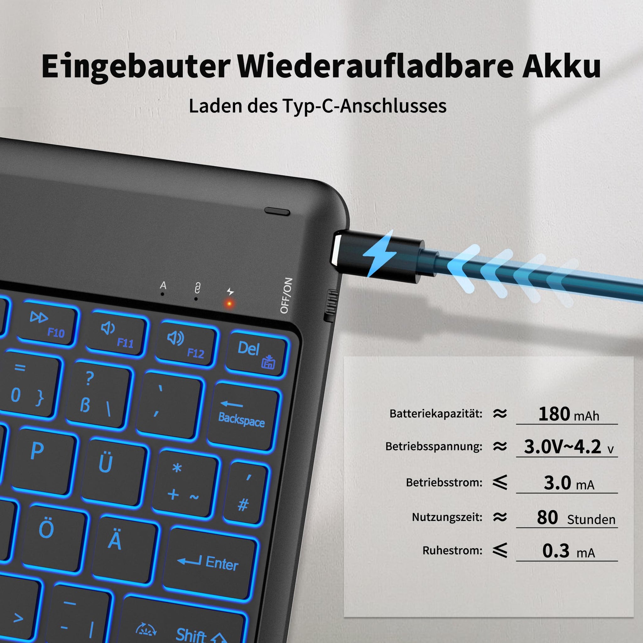 Hintergrundbeleuchtung des Tastaturgehäuses