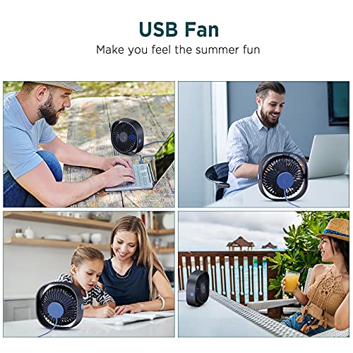 USB Desk Fan, EasyAcc 3 Speeds Mini USB Fan[Small Silent Powerful Desk Fan]USB Portable Powered Fan